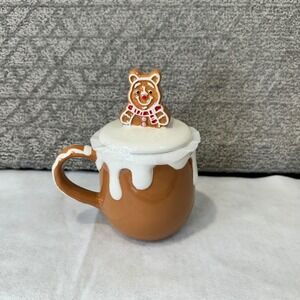 Disney Winnie‎ the Pooh Hunny Mug with Gingerbread Bear Lid Hand Painted
